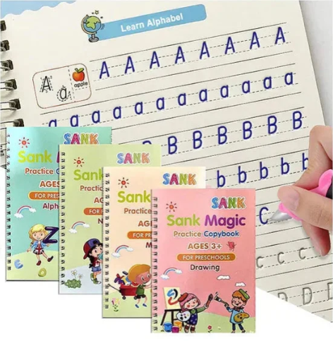 Sank Magic Practice Copybook 4 BOOKS,1 PEN,1 GRIP,10 REFILL