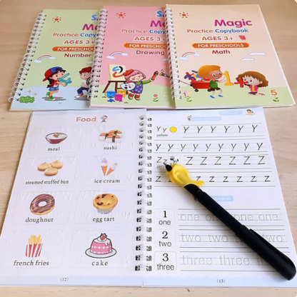 Sank Magic Practice Copybook (4 BOOKS,1 PEN,1 GRIP,10 REFILL) Pack of 1